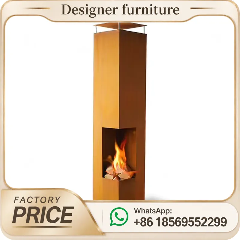 Outdoor Furniture Wood - Draagbare houtpelletkachel met schoorsteen, moderne verwarming