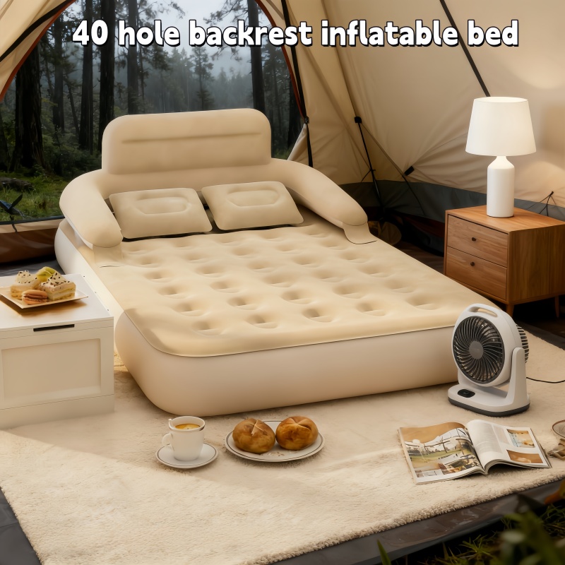 Outdoor Furniture Pillows - Opblaasbaar tweepersoons campingbed voor buitengebruik, met