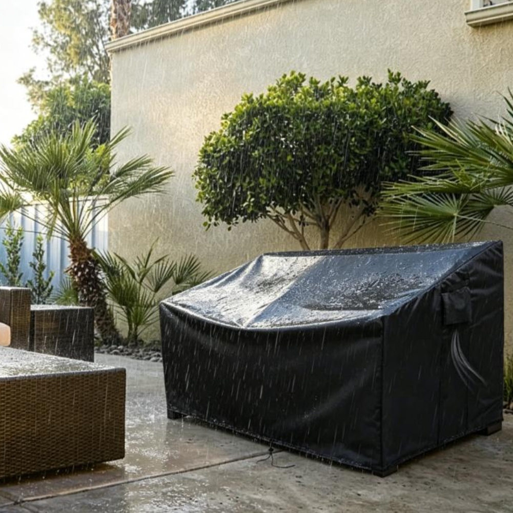 Outdoor Furniture Sofa - Zware, waterdichte buitensofa hoes, tuinmeubelhoes, zwarte