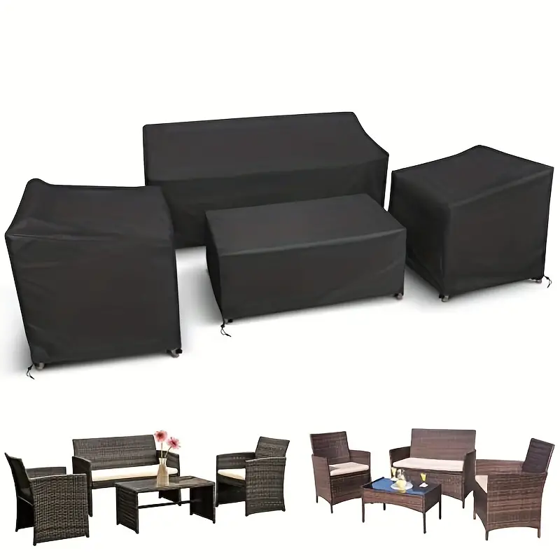 Outdoor Furniture Varnish - 4 stks/set terrasmeubilairhoezen, robuuste waterdichte tuinmeubelhoezen,
