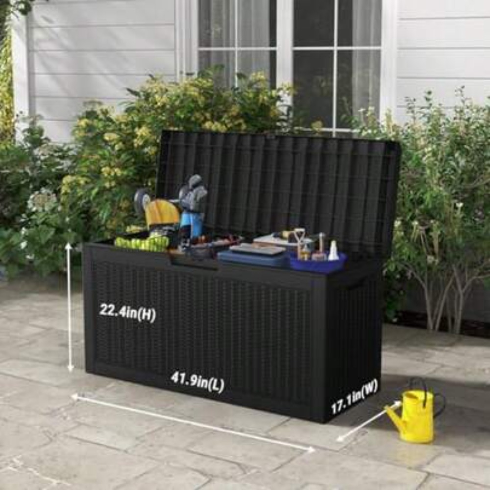 Outdoor Furniture For Patio - Buitenopslagbox, Deckbox, Waterdichte Rattan-look Hars Tuinmeubel