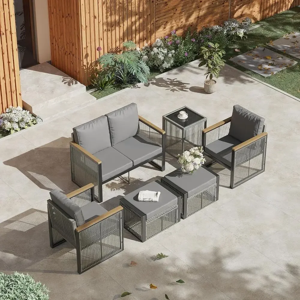 6-delige grijze tuinmeubelset  - Outdoor Furniture Loveseat recensie en prijs
