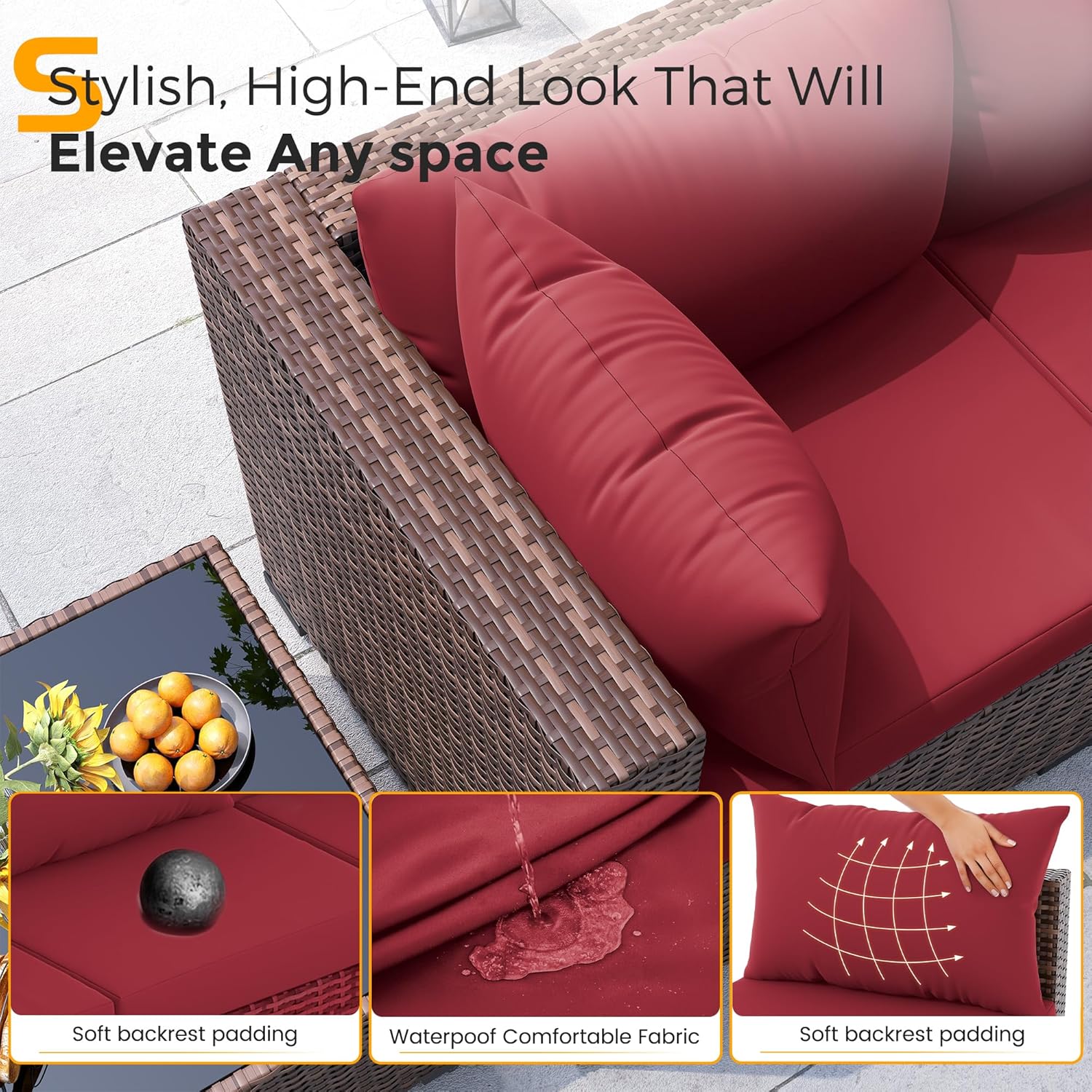 8-delige all-weather wicker lo - Outdoor Furniture With Fire Pit recensie en prijs