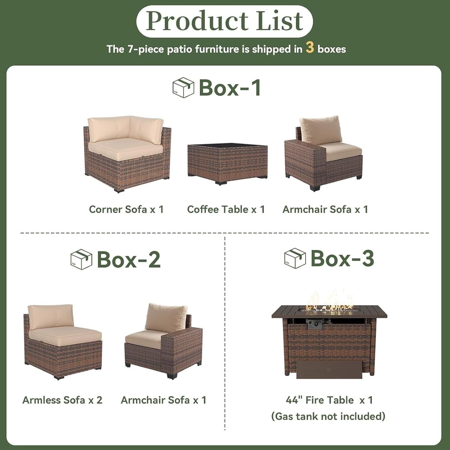 7-delige tuinmeubelset met bre - Outdoor Furniture With Fire Pit recensie en prijs