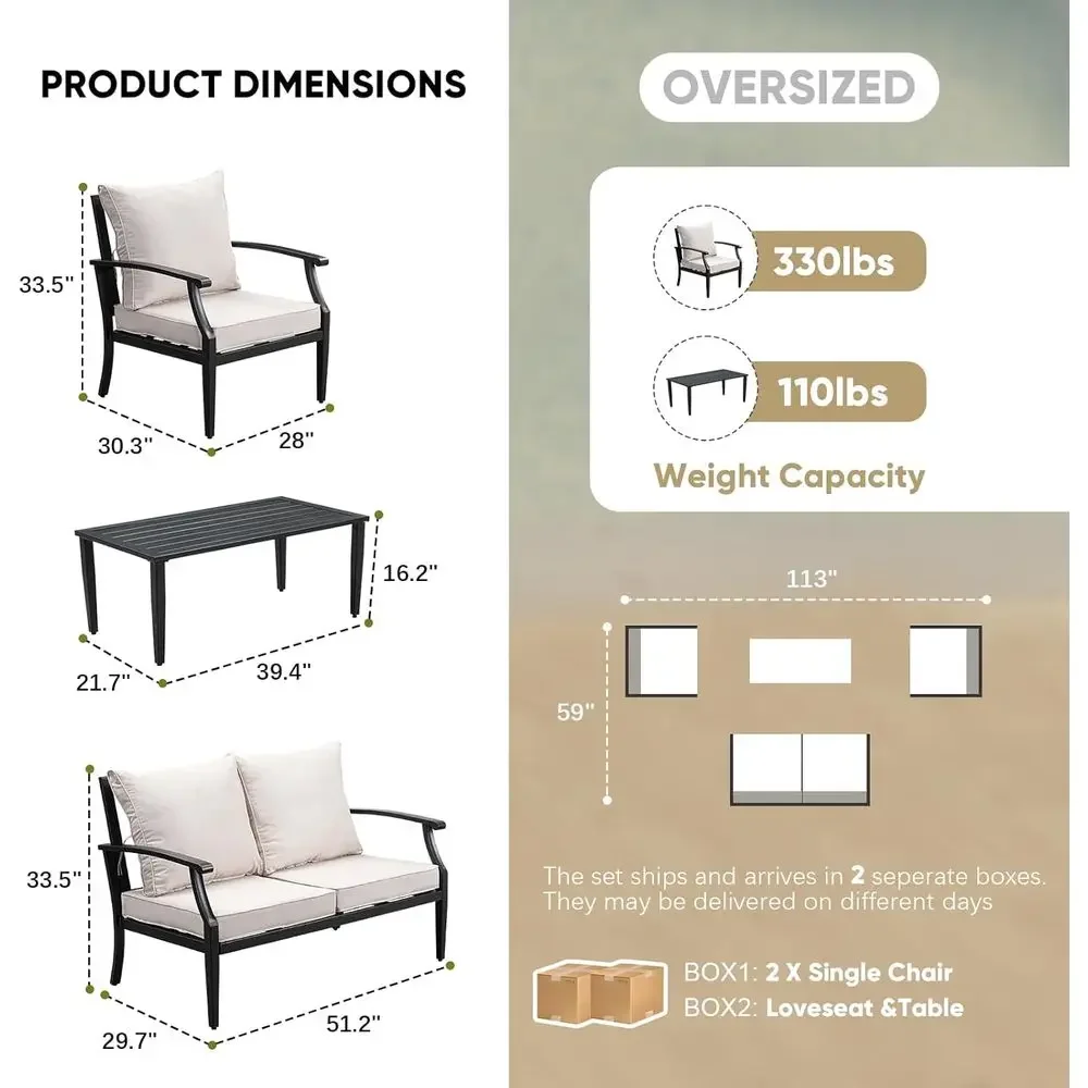 4-delige tuinmeubelset: lovese - Outdoor Furniture Loveseat recensie en prijs