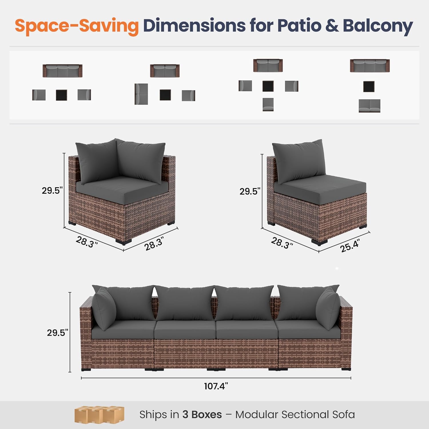 5-delige sectionele loungeset  - Outdoor Furniture With Fire Pit recensie en prijs