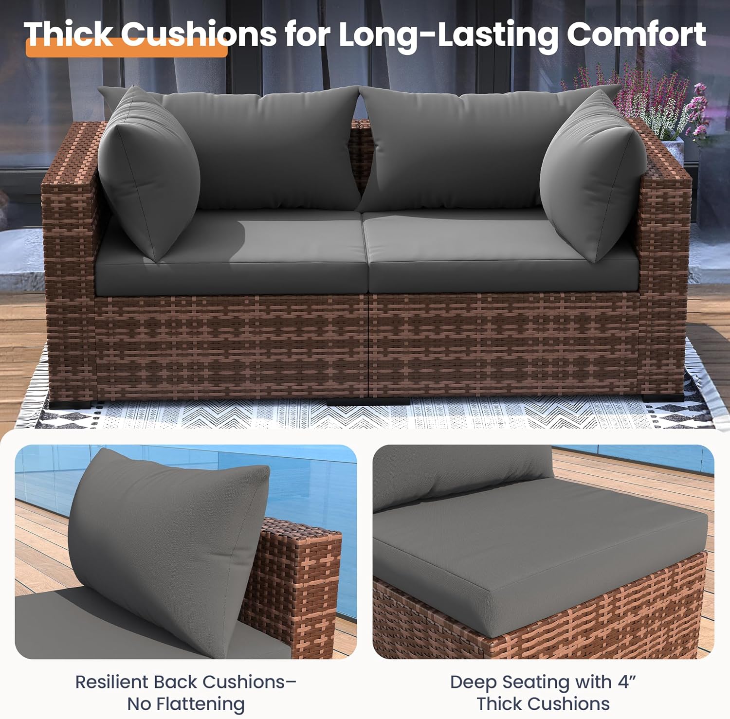 5-delige sectionele loungeset  - Outdoor Furniture With Fire Pit recensie en prijs
