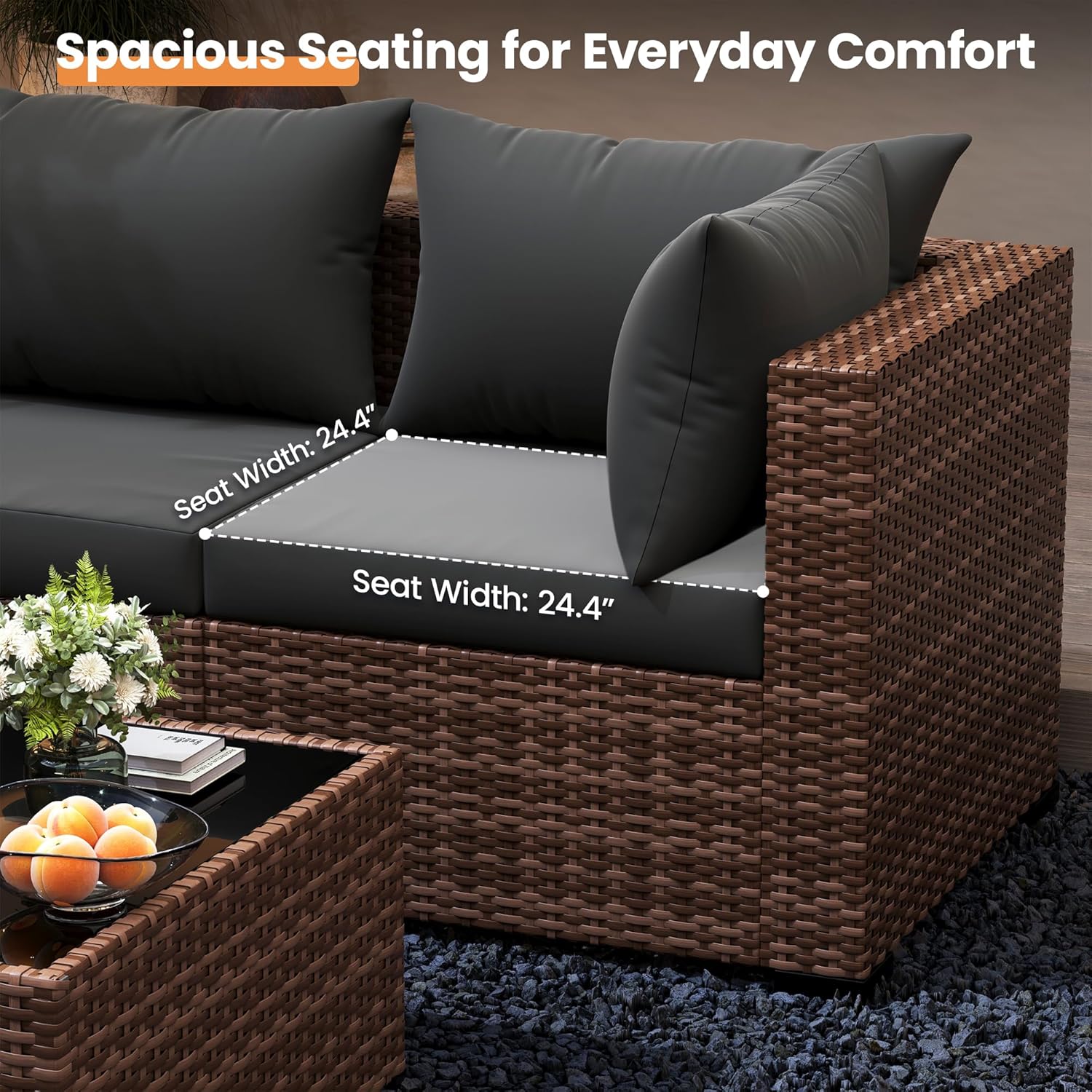 5-delige sectionele loungeset  - Outdoor Furniture With Fire Pit recensie en prijs