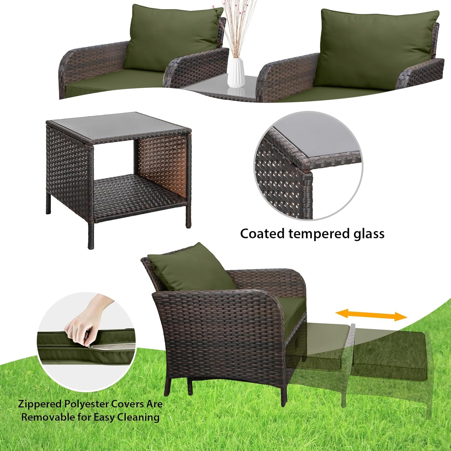 5-delige PE-rattan tuinset, lo - Outdoor Furniture Lounge Chair recensie en prijs