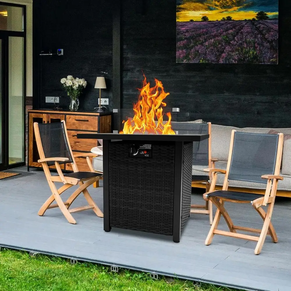 Wicker tuinmeubelenset, rotan  - Outdoor Furniture With Fire Pit recensie en prijs