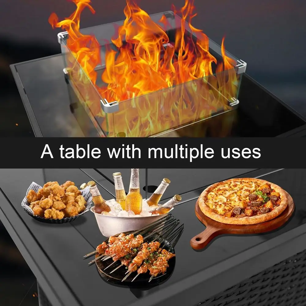 Wicker tuinmeubelenset, rotan  - Outdoor Furniture With Fire Pit recensie en prijs