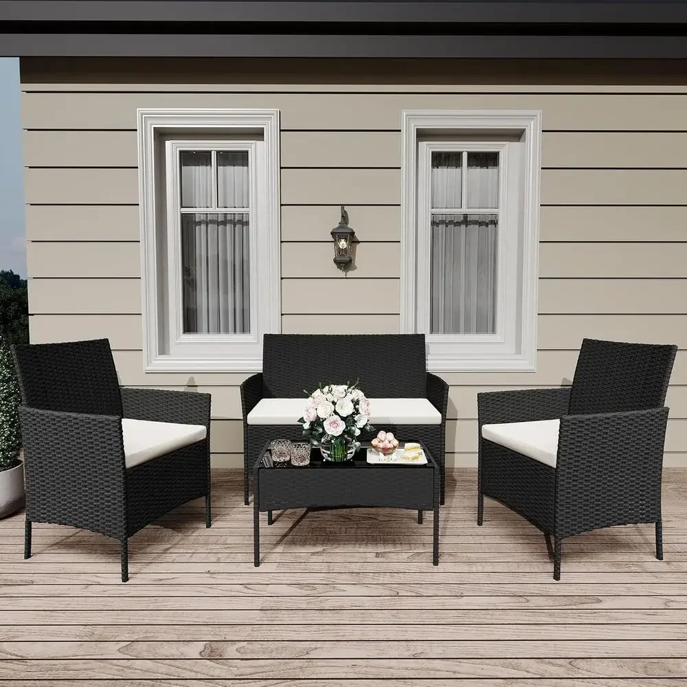 4-delige wicker rotan tuinmeub - Outdoor Furniture Loveseat recensie en prijs