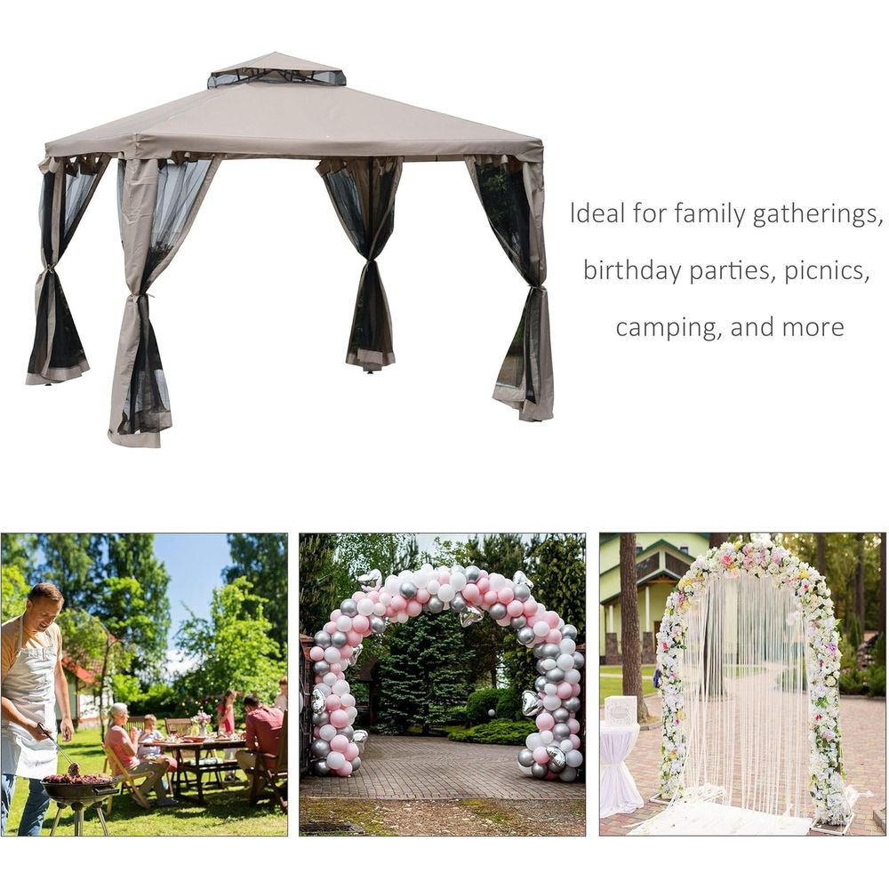 9,6' x 9,6' Patio Gazebo, buit - Outdoor Furniture Sofa recensie en prijs