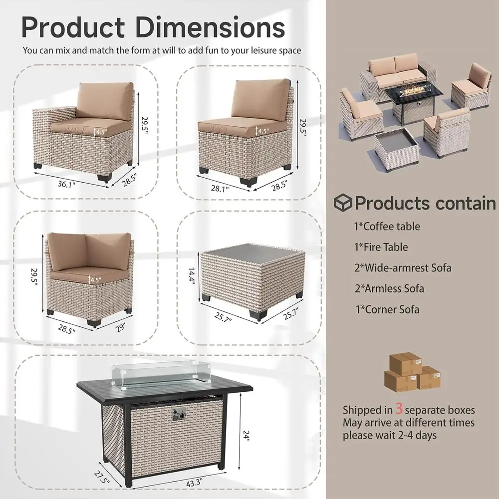 7-delige tuinmeubelset met vuu - Outdoor Furniture With Fire Pit recensie en prijs