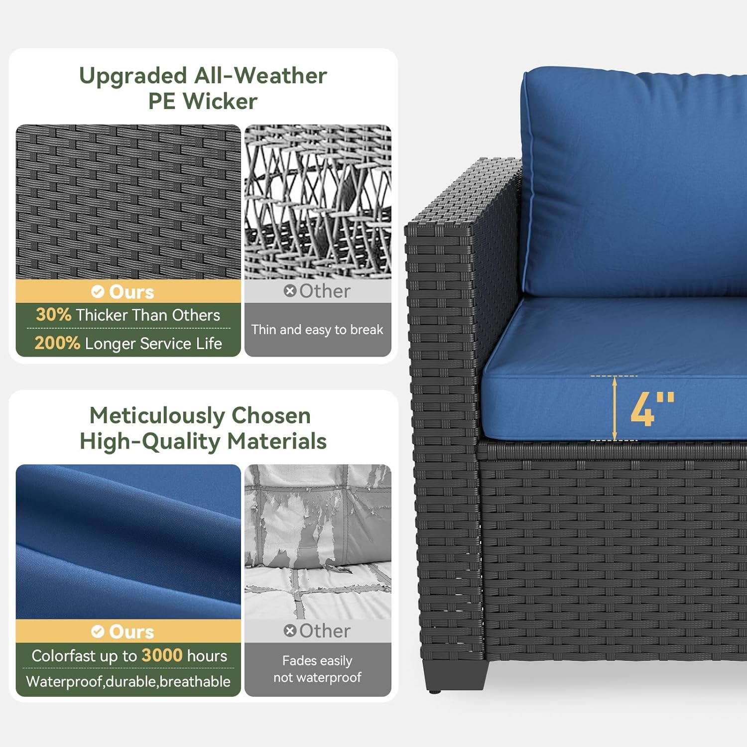 Navyblauwe buitenbank met vuur - Outdoor Furniture With Fire Pit recensie en prijs