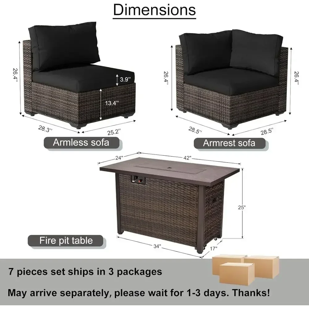 7-delige tuinmeubelset met 42  - Outdoor Furniture With Fire Pit recensie en prijs