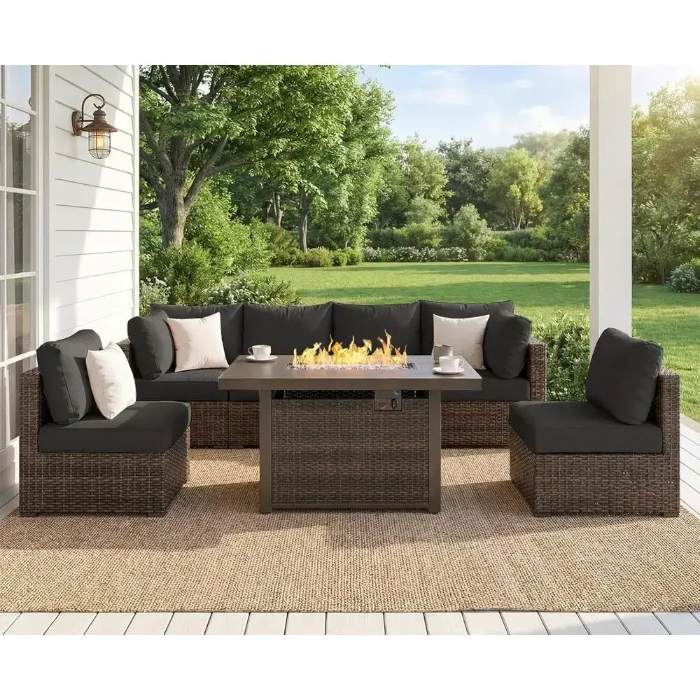 7-delige tuinmeubelset met 42  - Outdoor Furniture With Fire Pit recensie en prijs