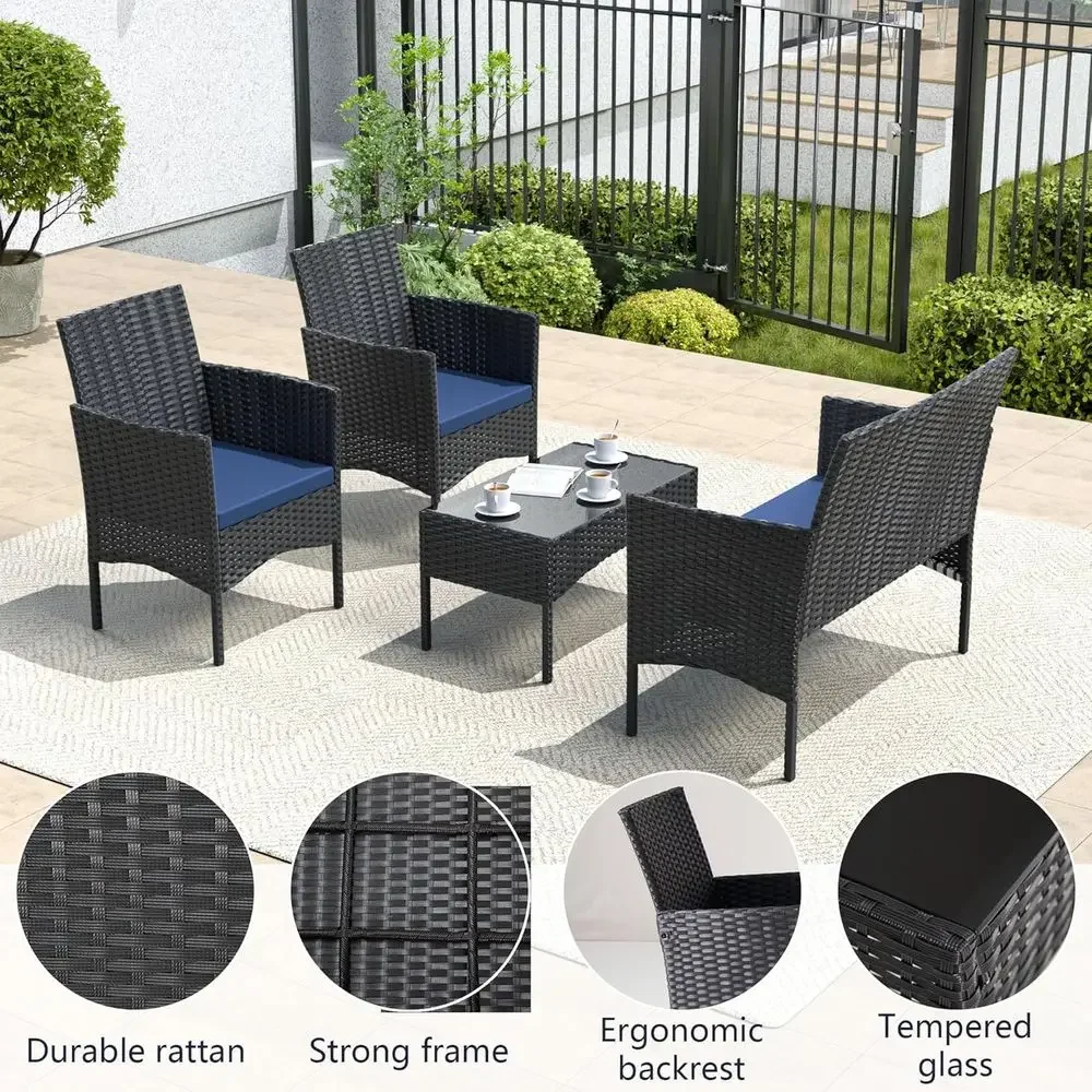 4-delige tuinmeubelset: rieten - Outdoor Furniture Loveseat recensie en prijs