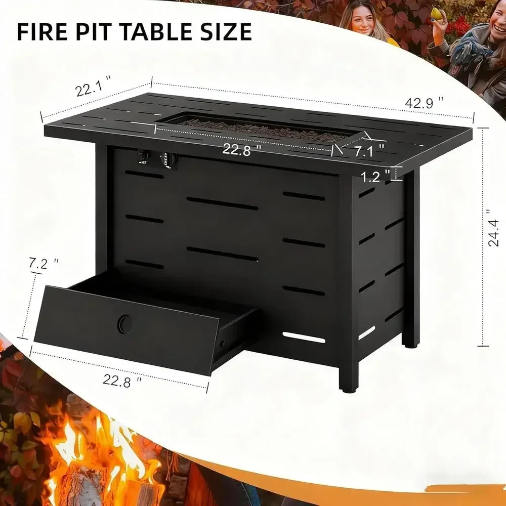 4-delige buitenmeubelset van w - Outdoor Furniture With Fire Pit recensie en prijs